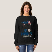 Sweatshirt Assistant principal Messy Bun Us American Flag Sch (Devant entier)
