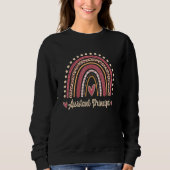 Sweatshirt Assistant Principal Rainbow Leopard Back To School (Devant)