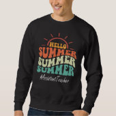 Sweatshirt Assistant Teacher Groovy Last Day Of School Hello  (Devant)