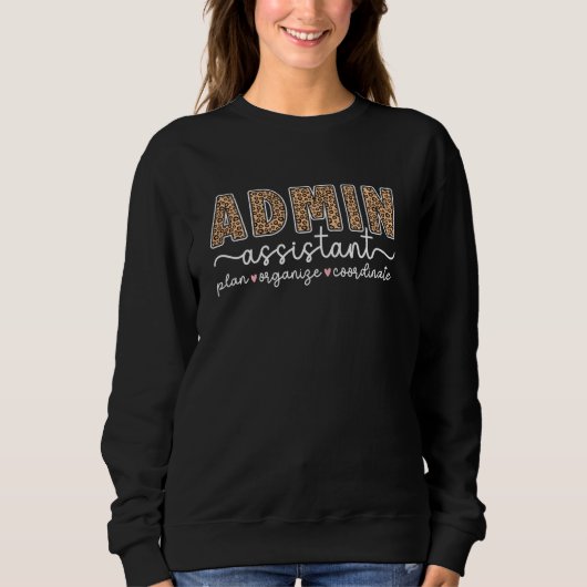 Sweatshirt Assistante administrative Léopard Assistante admin (Devant)