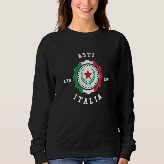 Sweatshirt Asti Italy Flag Badge Vintage (Devant)