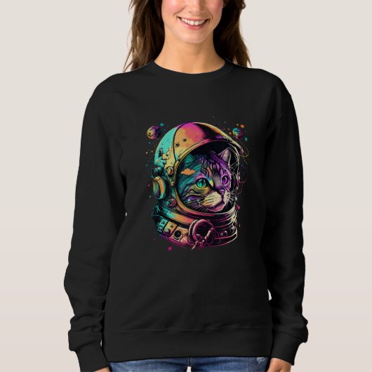 Sweatshirt Astronaut Cat Space Cat Galaxy Kitten (Devant)
