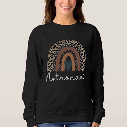Sweatshirt Astronaut Cute Leopard Boho Rainbow for Team Astro (Devant)