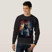 Sweatshirt Astronaut de chat galactique (Devant entier)