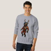 Sweatshirt Astronaut Deer in Red Suit (Devant entier)