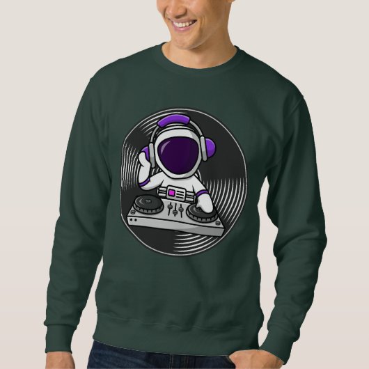 Sweatshirt Astronaut DJ Cute Space Music design (Devant)