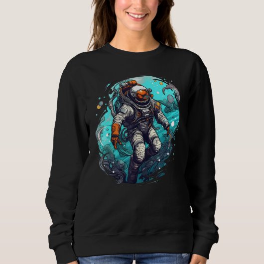 Sweatshirt Astronaut Floating in the Water  Cool Astronaut Gr (Devant)