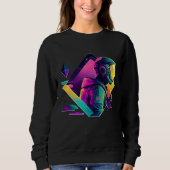 Sweatshirt Astronaut in Space Aesthetic Wave Planet Eclipse   (Devant)