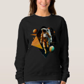 Sweatshirt Astronaut in Space Aesthetic Wave Planet Eclipse   (Devant)