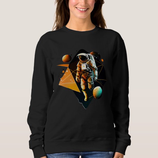 Sweatshirt Astronaut in Space Aesthetic Wave Planet Eclipse   (Devant)