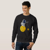 Sweatshirt Astronaut Moon Fishing BTC Crypto Cryptocurrency B (Devant entier)