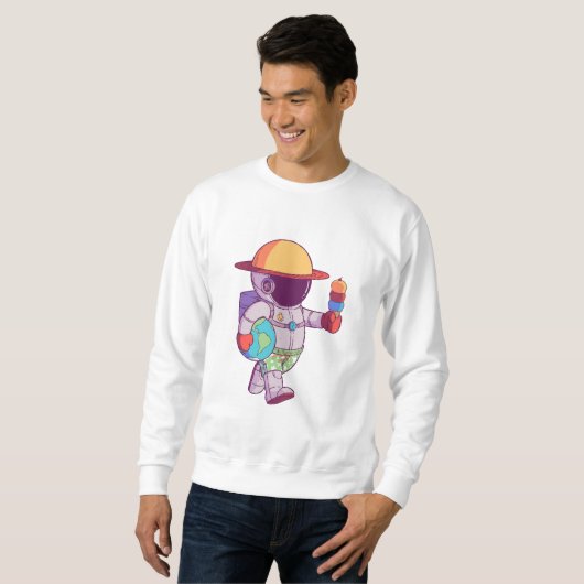 Sweatshirt Astronaut, Planètes amusantes Espace extra-atmosph (Devant entier)