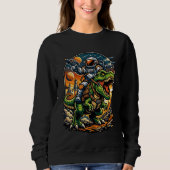 Sweatshirt Astronaut Riding a T-Rex – Epic Space Dinosaur (Devant)