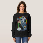 Sweatshirt Astronaut Riding Dinosaur Rex Astro Space Dino Pre (Devant entier)