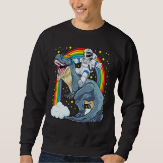 Sweatshirt Astronaut Riding Dinosaur Rex Astro Space Dino Pre