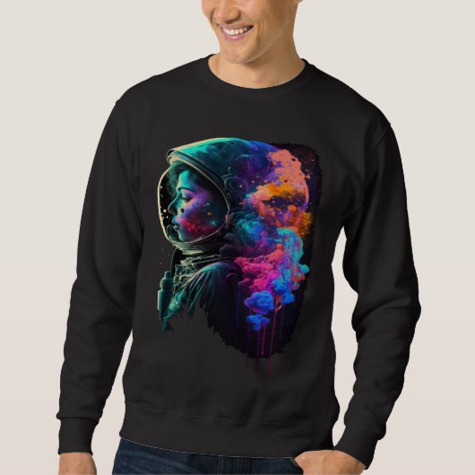 Sweatshirt Astronaut Woman Outer Space Colorful Girls Astrona (Devant)