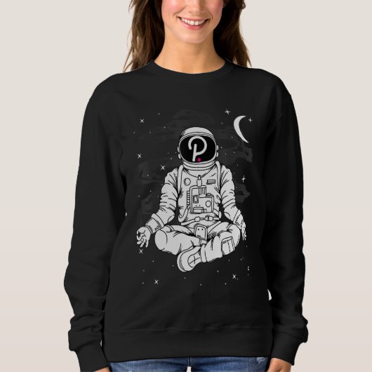 Sweatshirt Astronaut Yoga Polkadot Dot Coin To The Moon Crypt (Devant)