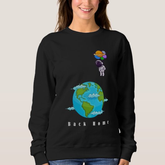 Sweatshirt astronaute avec ballons terre d'atterrissage (Devant)