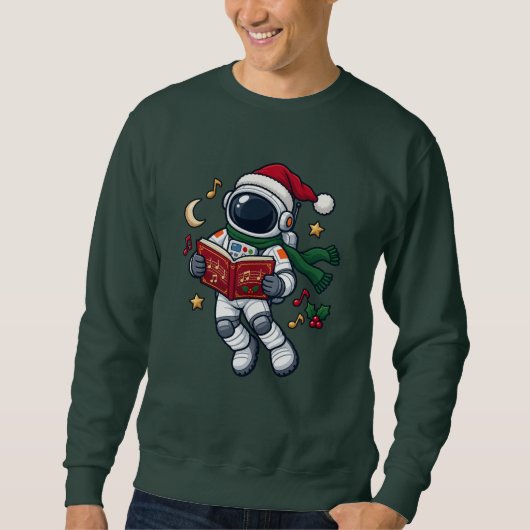 Sweatshirt Astronaute de Noël dans l'espace (Devant)