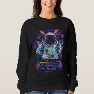 Sweatshirt Astronaute néon Graphisme Exploration spatiale cos