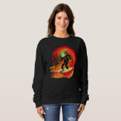 Sweatshirt Astronaute surfeur de Galaxie spatiale surfant Red (Devant entier)