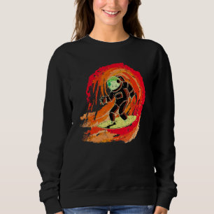 Sweatshirt Astronaute surfeur de Galaxie spatiale surfant Red