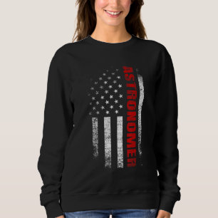 Sweatshirt Astronome du drapeau américain vintage Vêtements P