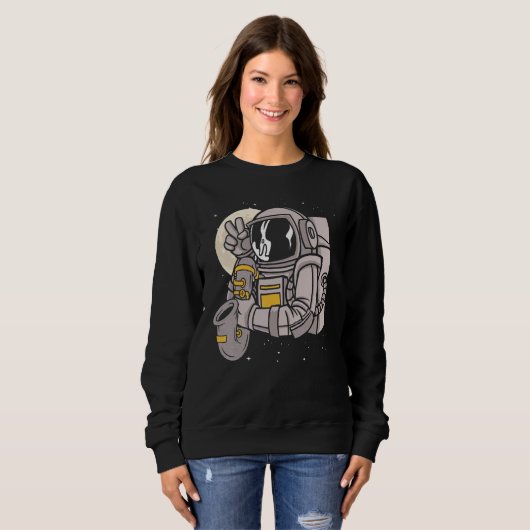 Sweatshirt Astronomer Playing Saxophone (Devant entier)