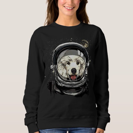Sweatshirt Astronomie de l'exploration spatiale par un chien (Devant)