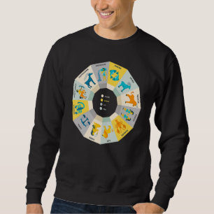 Sweatshirt Astronomie Zodiac Wheel Astrologie Horoscope Femme