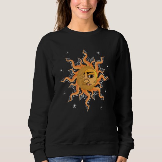 Sweatshirt Astronomy Celestial Body Boho Aesthetic Sun Moon A (Devant)