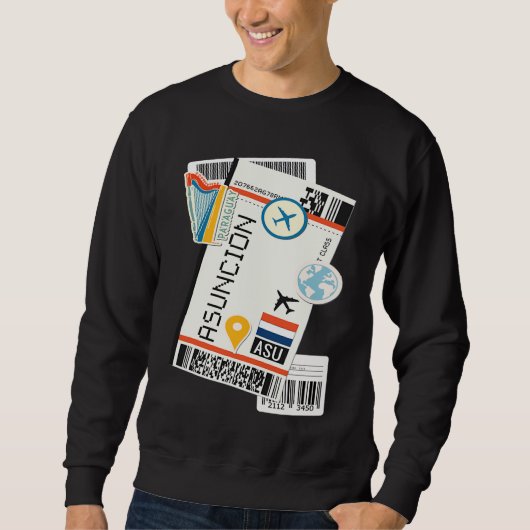 Sweatshirt Asunción Paraguay City Skyline Silhouette Outline  (Devant)