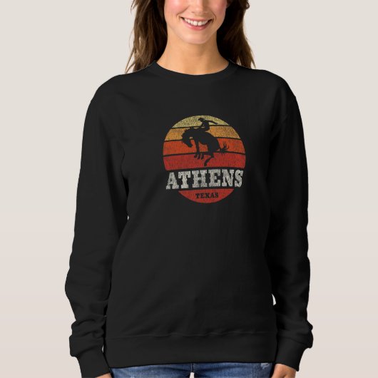 Sweatshirt Athènes TX Pays Vintage Western Retro (Devant)