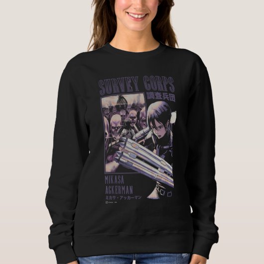 Sweatshirt Attack on Titan Mikasa Ackerman Survey Corps Epic  (Devant)
