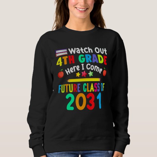 Sweatshirt Attention 4e année, j'arrive ! Future promotion de (Devant)