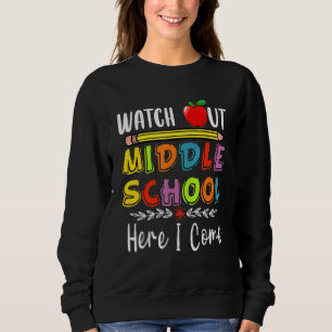 Sweatshirt Attention Au collège, je viens