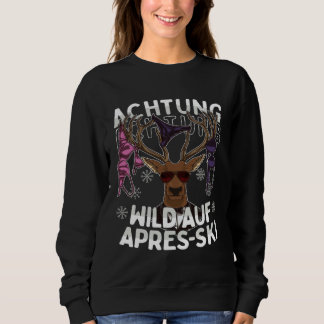 Sweatshirt Attention Wild Auf Apres Ski  Tear Off Deer Ski Gr