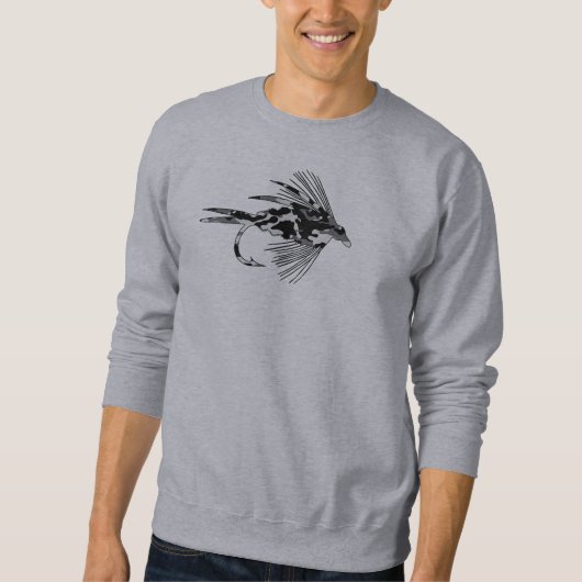 Sweatshirt Attrait noir de pêche de mouche de Camo (Devant)
