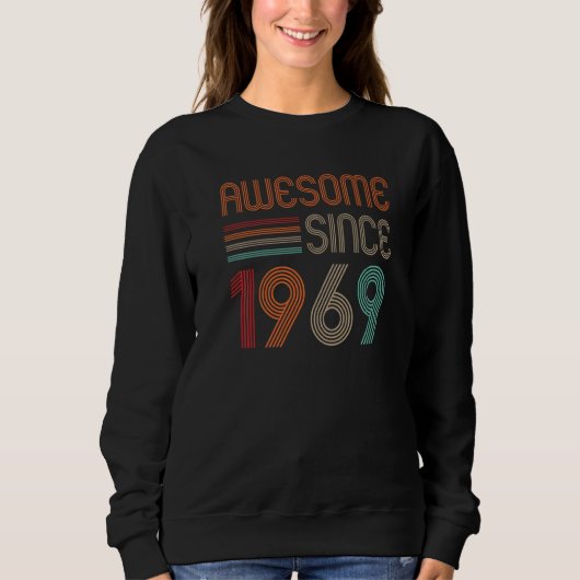 Sweatshirt Attraper 53 Ans Awesome depuis 1969 53e Naissance (Devant)