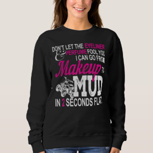 Sweatshirt Atv Girl Maquillage À Vélo Quad Rose Boud