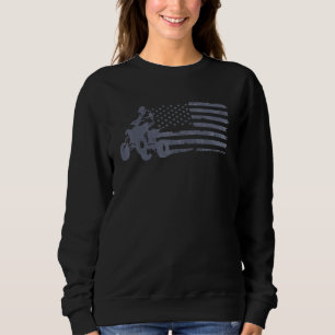 Sweatshirt Atv Quad Four Wheeler Vélo Rider Drapeau Américain