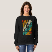 Sweatshirt Au feu de camp Camping Vitange (Devant entier)