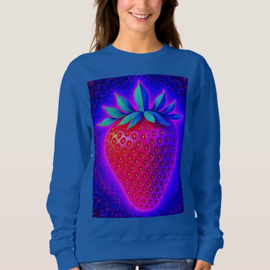 Sweatshirt au look éclatant Strawberry néon (Devant)