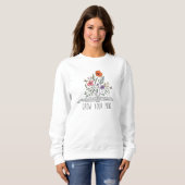 Sweatshirt Augmentez votre esprit Boho Fleur sauvage et livre (Devant entier)