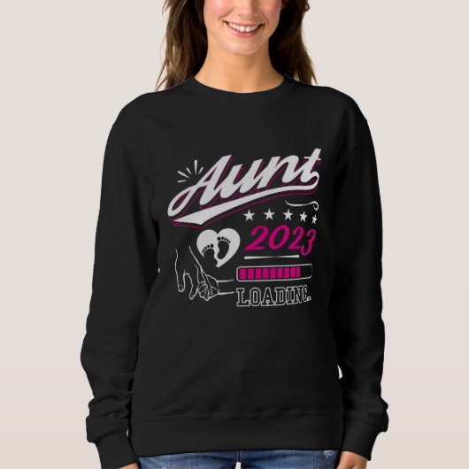 Sweatshirt Aunt 2023 Loading Soon To Be Mother Pregnancy Anno (Devant)