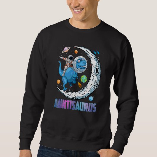Sweatshirt Auntisaurus Astronaut équitation Dinosaur Rex Mère (Devant)