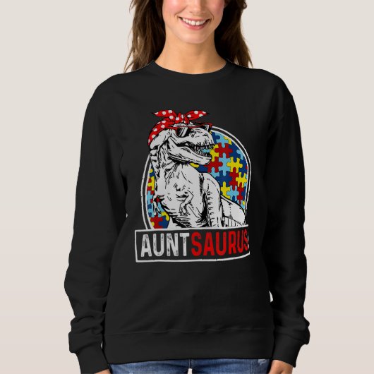 Sweatshirt Auntsaurus Rex Dinosaur Autism Aunt Saurus Family (Devant)
