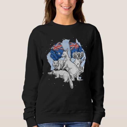 Sweatshirt Aussie Animal Platypus Wombat Koala Kangaroo (Devant)