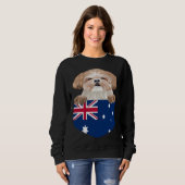 Sweatshirt Australia Flag Shih Tzu Dog In Pocket (Devant entier)