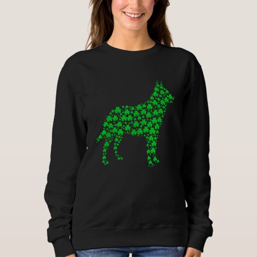 Sweatshirt Australian Cattle Chien Shamrock St Patrick S Day  (Devant)